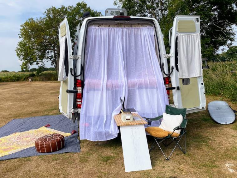 Back door curtains for campervans