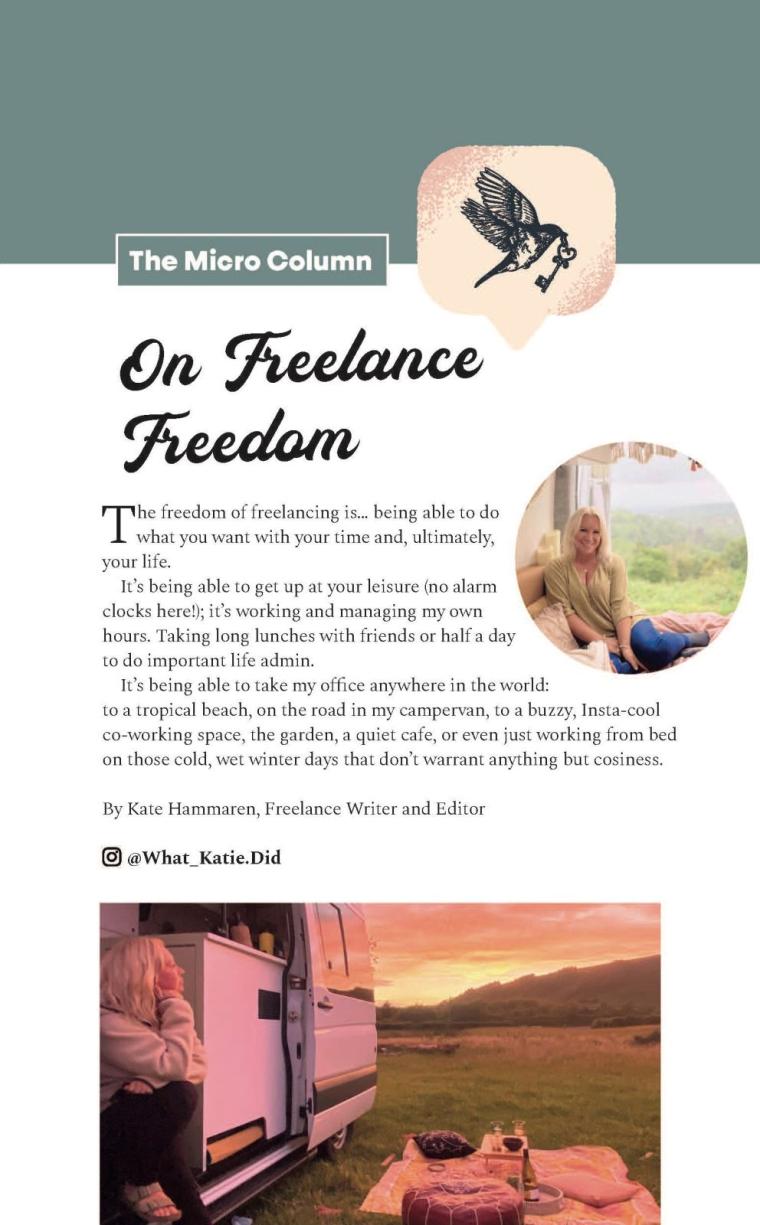 Kate Hammaren Writing & Editing Freelancer Magazine