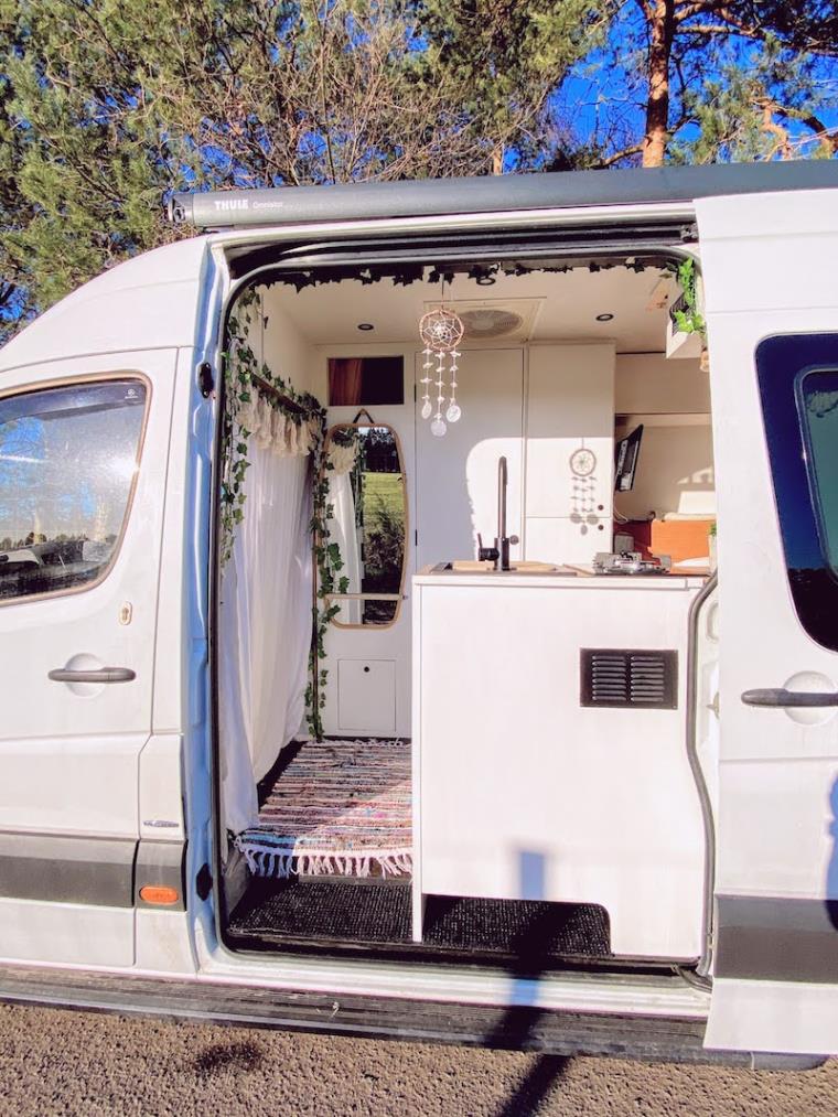 Mercedes Sprinter van interior looking from the outside in