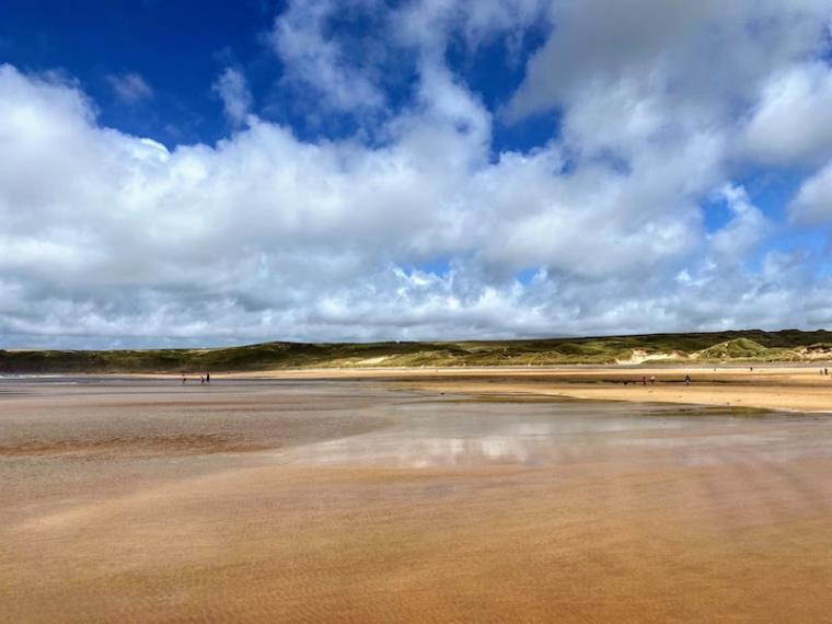 Large beach blue sky
