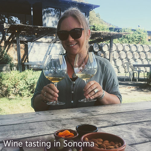 Kate Hammaren wine tasting in Sonoma